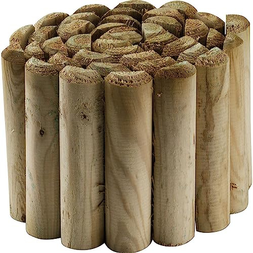 La zappa Beeteinfassung aus Holz Lasa aus Kiefer natur für Gartenzaun und Terrasse (M)