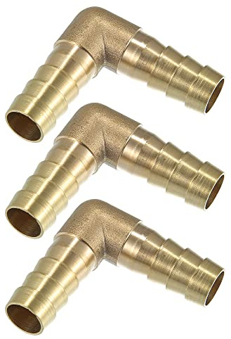 QUARKZMAN 3Stk Widerhaken Schlauchanschluss Auto Kupfer L Form 2 Weg | 12Mm / 0.47 Zoll Durchmesser, 40X40X12Mm Gesamtgröße, Für Luft, Wasser, Kraftstoff, Öl, Inerte Gase