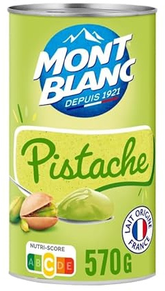 Crème Dessert Pistache Mont Blanc 570g - Douceur lactée, Crémeuse et Irrésistible - Épicerie Sucrée de Qualité - Le Lot De 4