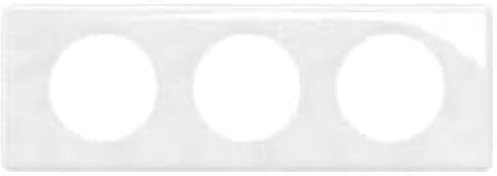 LEGRAND – Placa Céliane – Placa de acabado para enchufes e interruptores Céliane – 3 posiciones – Porcelana de Limoges