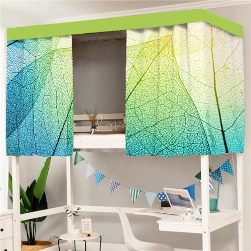 Treer 3D Bettvorhang Hochbett Etagenbett, Blackout Vorhänge Staubdicht Betthimmel Hochbett Etagenbett Kinder Bettzelt Schlafsaal Bettvorhänge für Studentenwohnmein Kinderzimmer (Blatt 10,1.2x2M)
