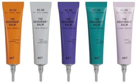AKT Mini Deodorant Balms Discovery Set, Pack of 5 x 0.16 Fl Oz, Natural Deodorants for Men and Women, Award-Winning, Multi-use, Cream Deo Without Aluminum, Plastic Free, All Genders