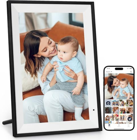 AEEZO Digital Picture Frame WLAN, 10.1 Inches Digital Photo Frame Built in 32GB Memory,1280 x 800 IPS Touchscreen Electronic Photo Frame,Automatic Rotation, Easy Setup and Share Photos or Videos