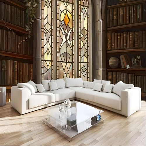 3D Alte Bibliothek Fototapete Wandbild - Braune Getigerte Katze Wanddeko - 400 x 280 cm (B x H) Wandtapete Fotoplakat für Wohnzimmer, Küche, Schlafzimmer - Wandkunst