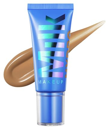 Milk Makeup Hydro Grip Hydrating Gel Skin Tint – 12HR Lightweight Buildable Coverage with Hyaluronic Acid for Natural Dewy Finish – Non-Comedogenic – 9 Medium Tan w/Warm Undertones, 1oz