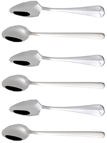 ERINGOGO 6stücke Edelstahl Babylöffel Mit Zahnschaberdesign Schaben Von Obst Wie Kiwi Papaya Oder Eiscreme Ergonomisch Für Greifkompetenz Und Hand-augen-koordination