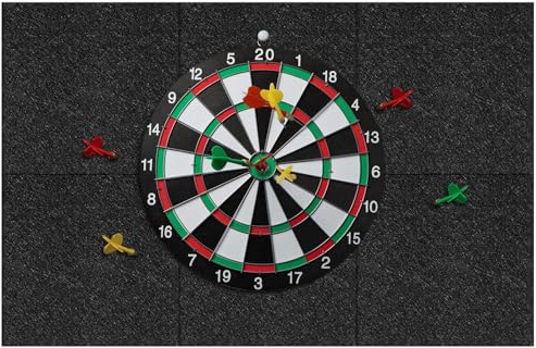 Penbinmall Dartboard-Wandschutz, Dart Wandschutz aus Filz, Dartboard-Umrandung, Selbstklebend, Gespleißte Wandumrandung, Filz-Wandfliesen, Korkplatte Kork Rückseite, Schutz Dartscheibe Wand
