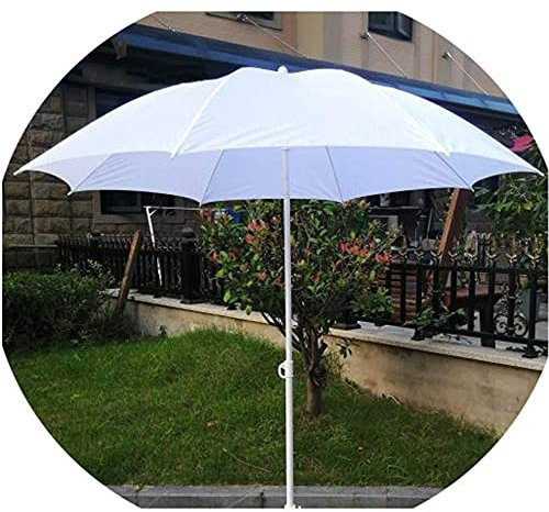 ASerZenith Ombrellone da Giardino da 1,6 M, Ombrellone da Spiaggia Bianco, Ombrellone da Bar, con Meccanismo di Inclinazione, Ombrellone da Giardino