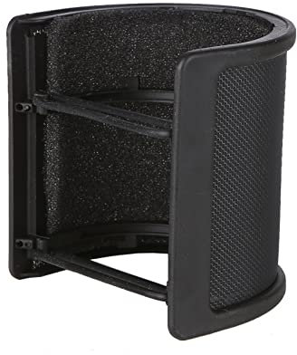 Red Antiviento para Micrófono, Filtro Antiviento Tipo U con Capa de Espuma y Filtro Acústico Antipop, Abrazadera Ajustable para Grabación de radio.