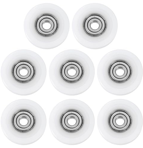 QUARKZMAN 8 Stück Kugel Lager Führung 6x33x7mm Doppelt Geschirmt Nylon Weiß | Rolle Lager Flach Riemenscheibe Rad, Für Möbel Hardware Zubehör