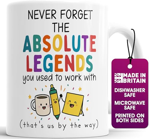 Faithful Prints Funny Farewell Work Mug – “Never Forget The Absolute Legends You Used to Work with” – Colleague Leaving Gift, Secret Santa Cup, Office Humour