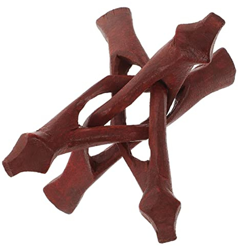 UKCOCO Wooden Tripod Holder Display Stand for Bowl Holder and Jewelry Dish Wood Stand, Hand Carved Decorative Rack Snake Shape Design, Suitable for Home Décor and Display Purposes