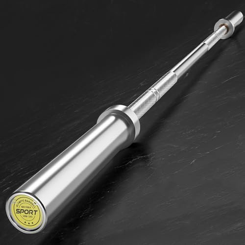 7FTBarbell for Weightlifting, Power Lifting Home Gym, 1000 LBS Capacity Strength Training Weight Bar for Squats, Deadlifts, Presses, Rows, Curls, 45 LB, Fit 2 in Weight Plates