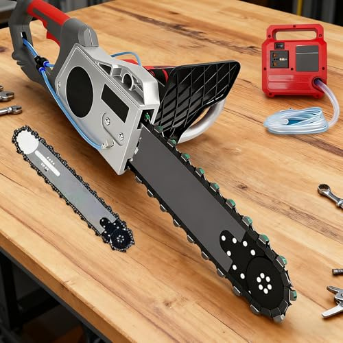 Tagliamuri elettrico industriale 6500W, Motosega elettrica portatile per cemento, sega a catena diamantata per granito e cemento armato, con 1 catena e 1 barra di guida, profondità di taglio 500mm