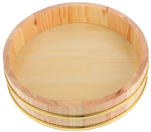 DECOMELODY Sushi Reis Mischwanne Hangiri 26cm für Restaurants | Große Kapazität, Formstabil und Vielseitig Einsetzbar, Elegantes Design mit Angenehmem Griff