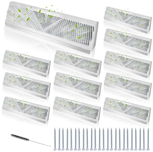 Swess 12 Pcs 18 Inch White Baseboard Air Diffuser(Duct Opening Size)