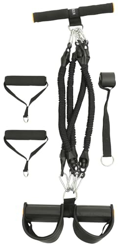 GRIRIW Cuerda Elástica de Resistencia para Pedales Banda de Tensión Fitness Multifuncional para Entrenamiento Casa Cuerda de Ejercicio Resistente y Duradera con Pedales Antideslizantes