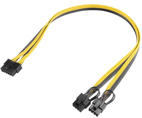 ELFJMZP 12PIN a PCIe 8Pin (6+2Pin) Power Cable, 18AWG Modular PSU Cable Compatible con Fuentes de Alimentación de 12PIN, Conector GPU Dual 8Pin para RTX 30/40/50/RX 7900 Series