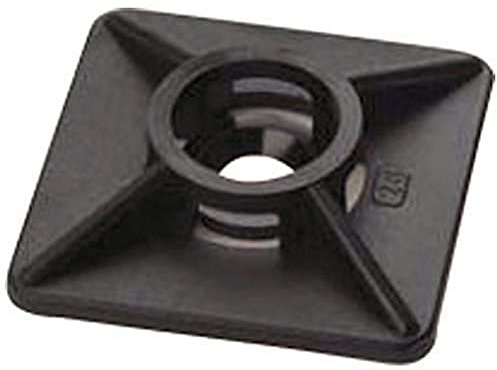 SapiSelco Befestigungssockel für Kabelbinder (100 Stück, Klebesockel mit zweiseitigen Klebestreifen, Maße 27x27 mm, aus Nylon, Kabelbinderhalter) 491136