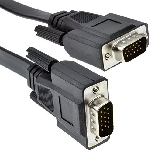 kenable Flat 15 Pin VGA Cable for PC Laptop to Monitor or TV Male to Male 1m [1 metres]