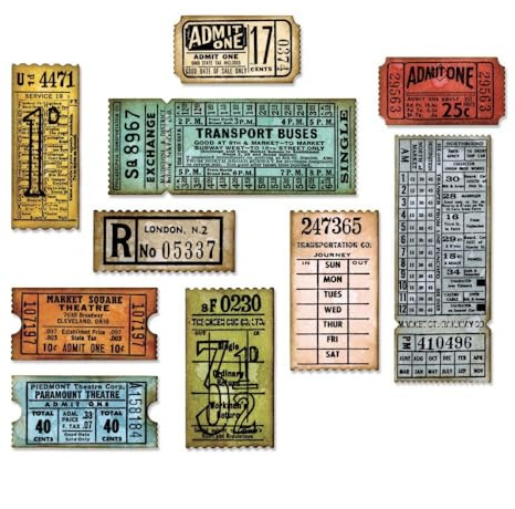 Sizzix Thinlits Set 6pk-ticket Booth von Tim Holtz, Carbon Stahl, mehrfarbig, 19,1 x 14,4 x 0,4 cm