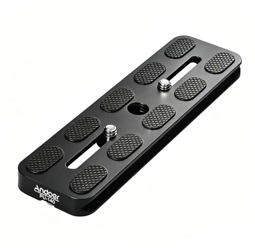 Andoer Camera Quick Release Plate Clamp, 140mm QR Plate Mount Rapid Connect | Tripod Adapter, Standard 1/4‘ Screw Compatible with Arca Swiss