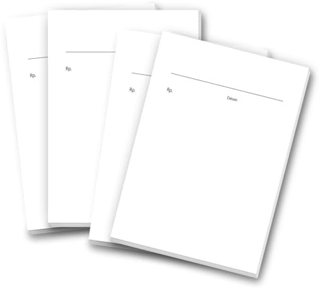 younikat 10 Stück Privat-Rezeptblöcke für Ärzte - DIN A6 - dv661 | 80 g/m² Offset Papier, DIN A6 105 x 148 mm, je 50 Blatt pro Rezept-Block, blanko neutral zum Abreißen, 80 g/qm Offset Papier