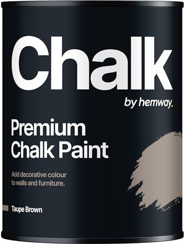 Hemway - Premium Chalk Paint - Taupe Brown 1 L | Chalky Matt Shabby Chic Finish for Interior Furniture & Walls | Quick Dry & 1 Coat