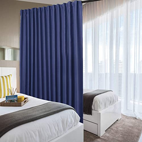 DWCN Patio Sliding Door Curtain, Extra Wide, for Glass Door, as Space Divider, Blackout, Thermal Curtain, Panel with Loop on the Back and Pole Pocket, for Bedroom, approx. 300 x 215 cm