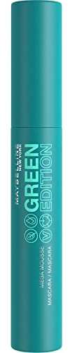 Maybelline New York Wimperntusche für mehr Volumen und Länge, Vegane Formel mit natürlichen Inhaltsstoffen, Green Edition Mega Mascara, Nr.03 Brown