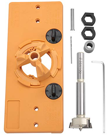 Localizador de taladrado, 35MM Bisagra Taladro Jig Juego de guía de taladro Instalación de puerta Agujero Localizador Copa Estilo Bisagra Taladro Jig para carpintería