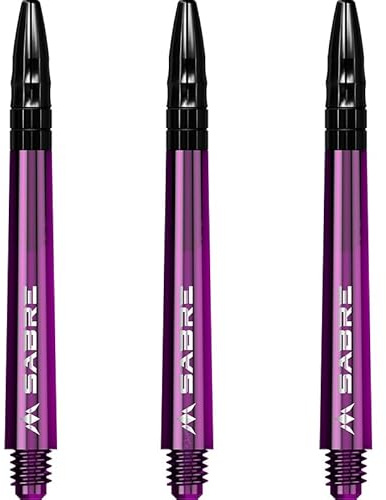 Mission Darts Säbelschäfte | Robuste Polycarbonat-Schäfte mit schwarzer Aluminium-Oberseite | mehrere Packungsgrößen | 7 Farben | Medium