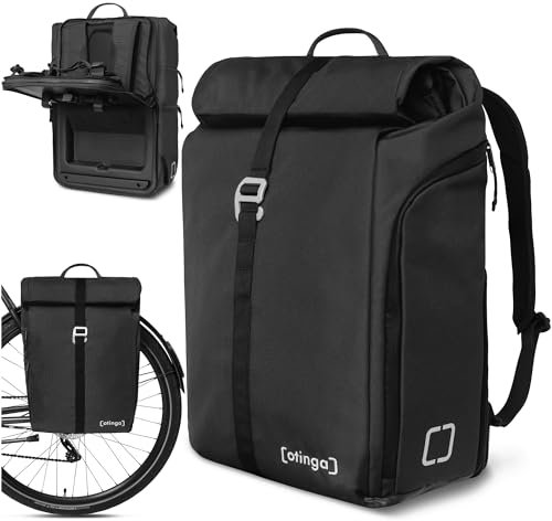 otinga® Flip V2 Fahrradtasche Rucksack [34L Volumen] für jeden Gepäckträger I Stylische Gepäckträgertasche mit Rucksack - in 7 Sekunden umgebaut I Wasserdichter Fahrradrucksack Gepäckträger