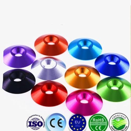 5–10 Stück m3, M4, M5, M6, M8, Aluminium, bunte Senkkopf-Unterlegscheibendichtung, M3, 10 Stück, silberfarben