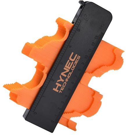 Hynec Tech Profile Gauge Tool - 13cm / 5 Inches Accurate Edge Tracing and Shaping for Woodworking and DIY Projects - Versatile Contour Gauge Duplicator for LVT Flooring and More - Black and Orange