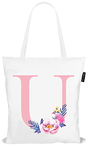 Fmeida Stoffbeutel Bedruckt Stofftasche Damen Jutebeutel Baumwolltasche Canvas Tragetasche Einkaufstasche Lange Henkel Einkaufsbeutel faltbar Einkaufsshopper Tote Bag Aesthetic