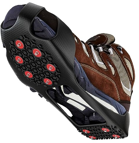 GT20 Steigeisen leichte EIS- und Schnee-Grip-Stollen über Schuh-/Stiefel-Traktionsstollen zum Hineinschlüpfen in Stretch-Schuhe (L)