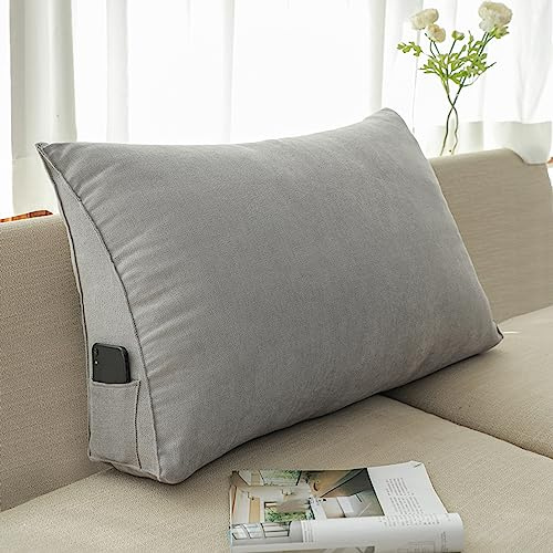 NENIUX Coussin de dossier triangulaire pour tête de lit, Coussin de lecture pour chambre, Coussin de renforcement pour lit en coin, Support dorsal/lombaire pour canapé, bureau, Tatami, 70 * 50 * 20 cm