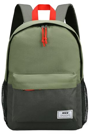 MIER Insulated Backpack Cooler Small Leakproof Lunch Back Pack with Coolers Lightweight Cute Lunch Bag for Women Men to Work, Picnics, Camping, Park Day Trips, 15 L, Army Green/Dark Gray