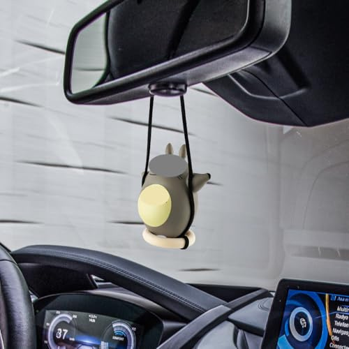 Auto Dekoration Anhänger, 7cm Autospiegel Anhänger, Grauer Rückspiegel Anhänger, Autozubehör zum Aufhängen, Auto Deko Innenspiegel