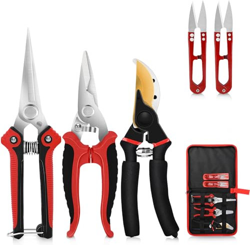 Forbici Potatura, Forbici Da Potatura Professionale 5 Pezzi Set Di Potatura Con Sacchetto Di Stoccaggio, Forbici Da Giardino, Forbici Per Piante, Fiori, Frutta, Rami Dell'Albero, Adatto Per Il Regalo