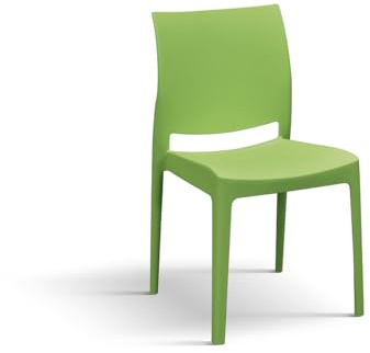 PAZZO Design Stuhl Alberto, Set mit 4 Stühlen, Grün, Polypropylen, Küche, Esszimmer, Büro, stapelbar - id_2027