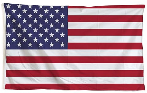 USA Fahne 90x150 cm Hissfahne - Premium Flagge Wetterfest & UV-Beständig mit Metallösen - Große Nationalfahne Fanartikel für EM, WM, Stadion & Garten