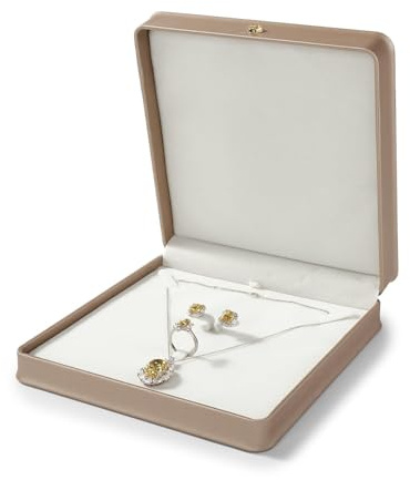 Papten Schmuckbox Schmuckaufbewahrung Schmuck Organizer Schmuck Display Geschenkbox für Ring Ohrringe Halsketten (Roségold)