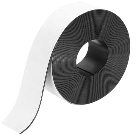 QUARKZMAN Magnetisk tejp 32,8 fot x 1 31/32 tum bredd x 1/16 tum tjocklek självhäftande magnettejp för kylskåp och gör-det-själv-arbete