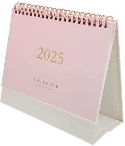 AUTSUPPL Tischkalender 2025 Wandkalender 2025 akademischer Tischkalender bürodekoration jahreskalender filigraner Tischkalender Stehkalender für den täglichen Gebrauch Papier Rosa