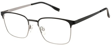 DAKOTA Quadratisch Metall Brillen in Schwarz für Herren, Brille mit Sehstärke, optional mit Sonnenbrillen tönung oder Blaulichtfilter (Modell DKO-AOM 09-005)