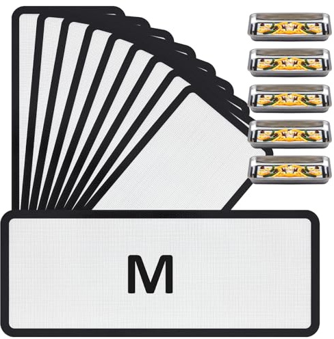Reallnaive 10 Pieces M - Medium Silicone Mats Compatible with Harvest Right Freeze Dryer Silicone Mats Reusable Baking Sheet Durable Easy Clean No Stick Trays Drying Liners for Kitchen (Black)