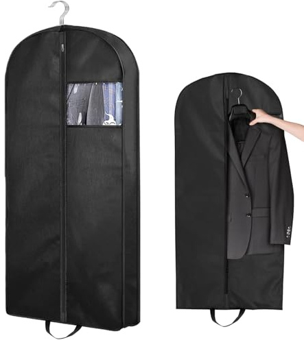 Alovez Kleidersack 127 x 60cm Anzugtasche anzug Schwarz Kleiderhülle mit reißverschluss Taschen für Reisen Aufbewahrung Kleiderhülle, Jacken, Kleider kleidersack