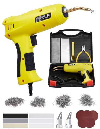 VEVOR Soudure Plastique, 220 W, Pistolet de Soudage Plastique 800 Agrafes et 56 Tiges de Soudage, Kit Réparation Professionnel Pare-chocs Voiture Lumière LED, pour Kayak, Jouets, Fissure en Plastique